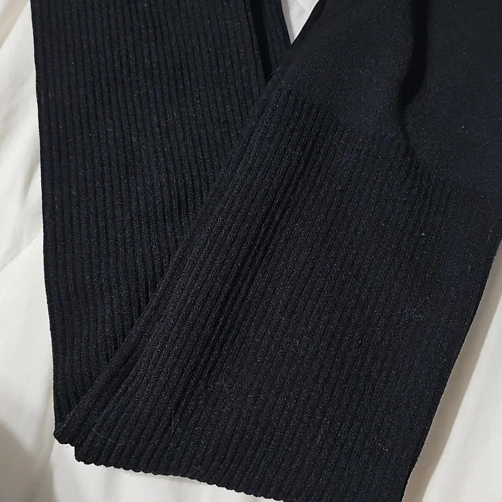 A New Day Womens Sz S/M Black Fleece Lined Sweater Tights!! So Soft!